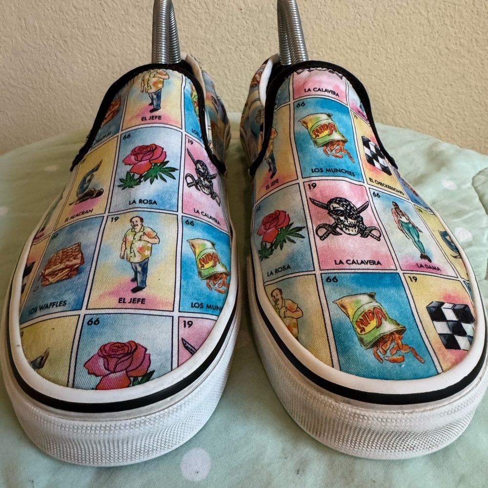 Vans Multicolor Lotería Print Sneakers Women size 9.5 - Picture 5 of 16